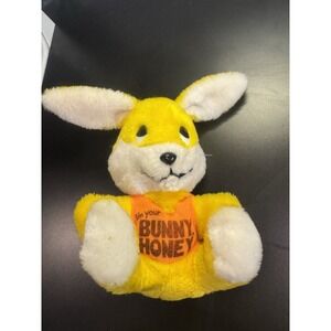 VTG Easter Bunny Plush I'm Your Bunny Honey Dakin 1977 Korea yellow Orange Shirt
